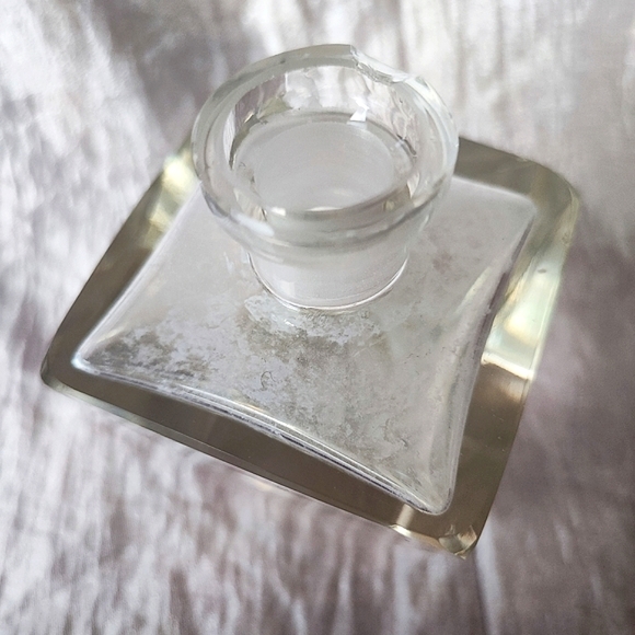 Vintage Perfume Bottle Clear Glass Heavy Crystal Prism  ***FLAW-CHIPS-FOGGED*** - Picture 8 of 13